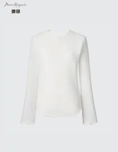 【UNIQLO】シアークルーネックT オフホワイト M