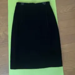 HANAE MORI ベロア素材 タイトスカート ブラック
