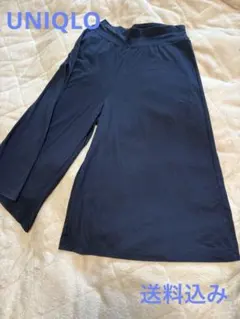 ユニクロ　AIRismネイビー シットリワイドパンツ サイズMゴムウエスト