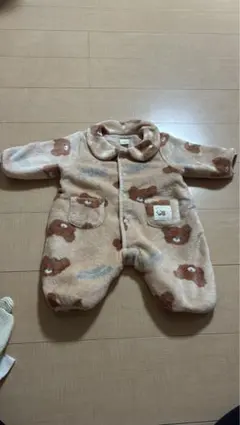 くま柄ベビー服 冬用ロンパース 80cm