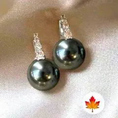 ピアス　パール　レディース　シルバー　フレンチガーリー　黒真珠　オケージョン