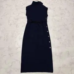 極美品✨クロエ カシミヤ混 ニットロングワンピース ハイネック スリット ベルトのサムネイル