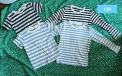 中古　無印良品 ボーダー Tシャツ  半袖Tシャツ4枚セット