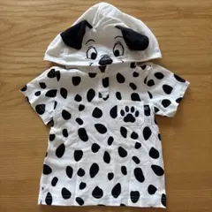 ダルメシアン柄 フード付きTシャツ 90