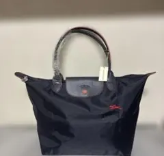 新品未使用　ロンシャンＬ　ルプリアージュ トート　ネイビー×レッド馬刺繍2wayのサムネイル