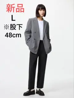 新品★タグ付　コットンリラックスアンクルパンツ　ブラック　ユニクロ　クロップド