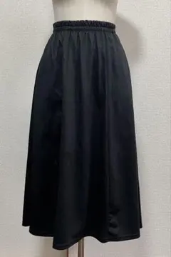 ロングフレアスカート　ブラック