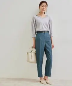 ロペピクニック ジャカードパンツ ペイズリー センタープレスブルー 36 S