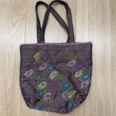 ビーズ刺繍ミニトートバッグ　ハンドバッグ