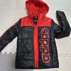 adidas ダウンコート 150サイズ 黒/赤