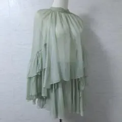 SNIDEL シアー フリル ブラウス パンツ セットアップ フェミニン