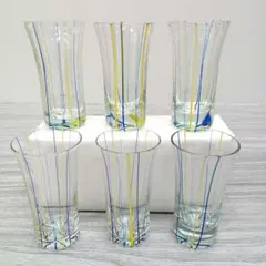 ♢144ヴィンテージ ビールグラス タンブラー コップ 昭和レトロ 6点セット