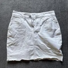 ホワイト デニム ミニスカート