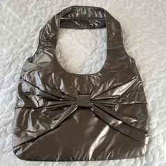 ブラウン リボン付き バッグ