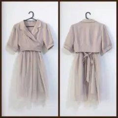 【グレイル】バックリボンジャケットXチュールキャミワンピ【at1525】