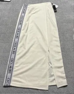 セシルマクビー　アイボリー　サイドロゴテープジャージナロースカート　Ｍサイズ
