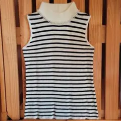 ノースリーブタートルネックニット