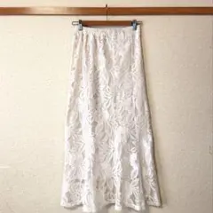 【AS KNOW AS plus】花柄レース マーメイドスカート ホワイトのサムネイル