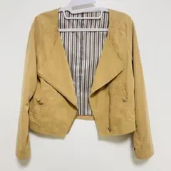 INGNI ノーカラー ライダースジャケット 春秋アウター Mサイズ キャメル