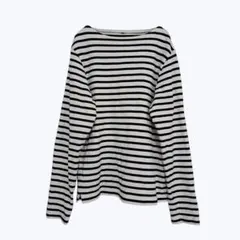 無印良品 ボーダー 長袖 カットソー 白×ネイビー 綿100% 定番 人気