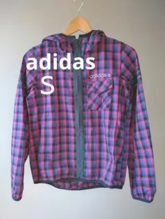 【美品】adidas ジップアップ パーカー ピンク Ｓ アディダス