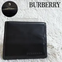 希少 BURBERRY バーバリー オールレザー ロゴ コインケース 小銭入れ