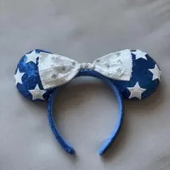 【即日発送可】ディズニーカチューシャ　青 スパンコール