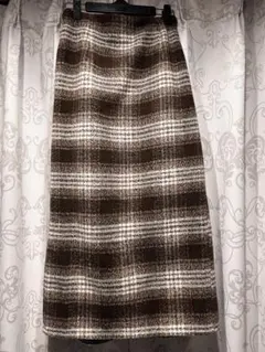 ♡試着のみ♡ブラウンチェックタイトスカート　M 　しまむら　ツイード風