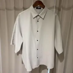 Kuuupy ホワイトベージュ オーバーサイズ 半袖シャツ Mのサムネイル