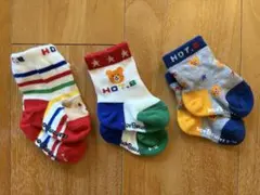 ミキハウスホットビスケッツ ベビー靴下9-10cm 3足セット