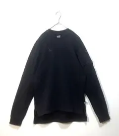 古着 adidas 希少デザイン スウェット トレーナー XL 黒 ワンポイント