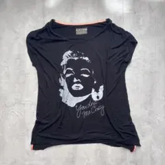 【Lil nina】マリリン・モンロープリントTシャツ ブラック Mサイズのサムネイル