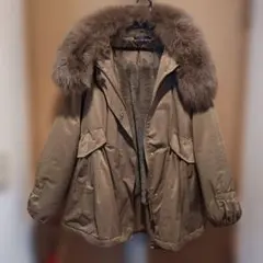 12時間限定クリスマス価格　ファー付きモッズコート　フリーサイズ　超暖かい