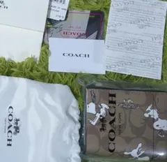 COACH スヌーピー 二つ折り財布 並行輸入品:アウトレット品