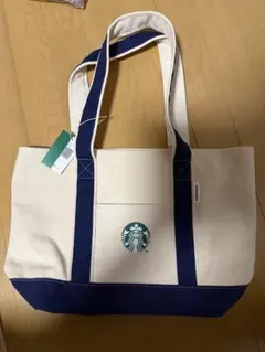 スタバ　Starbucksトートバッグ アイボリー/ネイビー