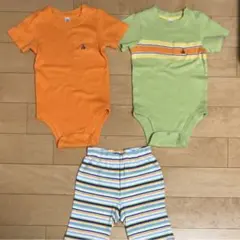 GAP ベビー服 ロンパース 2枚セット マルチボーダーパンツのサムネイル