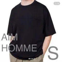 AIM HOMME 半袖 Tシャツ 透けない ドルマンスリーブ 黒 S メンズ