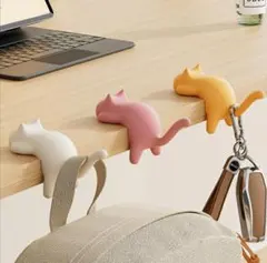 猫 バックハンガー 鞄掛け ケーブルホルダー ねこ デスクフック かわいい