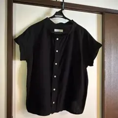 ichi♡イチ リネン混 ノースリーブブラウス ブラック - メルカリ