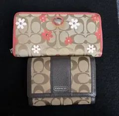 COACH 花柄 長財布　二つ折り財布　セット