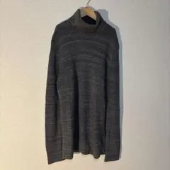 新品未使用 H&M リブ タートルネック ニットセーター ダークグレー