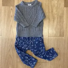 BREEZE グレー ニットセーター 星柄パンツ セット