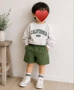 短パン ハーフパンツ カーキ 95