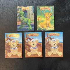香港ディズニー　非売品　キャラクター　ホログラム　カード　 5枚