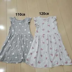 H&M オーガニックコットン ノースリーブワンピース 2点セット