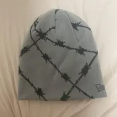 New Era グレー バーベルパターン ニット帽