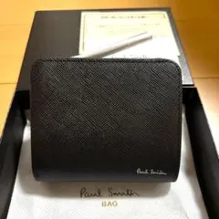 Paul Smith 二つ折り財布　現行品　ブライトストライププラー　新品　黒 Paul Smith】ポールスミス ブライトストライププラー 2つ折り (Paul