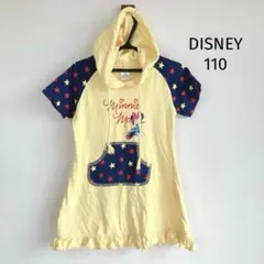 ディズニー DISNEY ミニーワンピース 110 星柄 イエロー