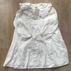 petit main 襟付きティアードワンピース