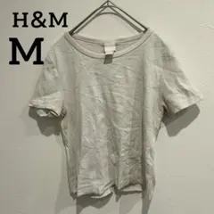 値下げ大歓迎✨ H＆M【S】リブ編み 半袖Tシャツ ホワイト 白 シンプル